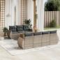 Preview: ARDEBO.de - 8-tlg. Garten-Sofagarnitur mit Kissen Grau Poly Rattan