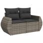 Preview: 8-tlg. Garten-Sofagarnitur mit Kissen Grau Poly Rattan