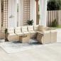 Preview: ARDEBO.de - 9-tlg. Garten-Sofagarnitur mit Kissen Beige Poly Rattan