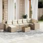 Preview: ARDEBO.de - 8-tlg. Garten-Sofagarnitur mit Kissen Beige Poly Rattan