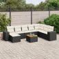 Preview: ARDEBO.de - 9-tlg. Garten-Sofagarnitur mit Kissen Schwarz Poly Rattan