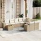 Preview: ARDEBO.de - 10-tlg. Garten-Sofagarnitur mit Kissen Beige Poly Rattan