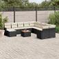 Preview: ARDEBO.de - 12-tlg. Garten-Sofagarnitur mit Kissen Schwarz Poly Rattan