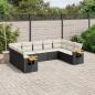 Preview: ARDEBO.de - 9-tlg. Garten-Sofagarnitur mit Kissen Schwarz Poly Rattan