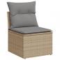 Preview: 4-tlg. Garten-Sofagarnitur mit Kissen Beige Poly Rattan