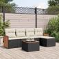 Preview: ARDEBO.de - 6-tlg. Garten-Sofagarnitur mit Kissen Schwarz Poly Rattan