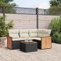 Preview: ARDEBO.de - 5-tlg. Garten-Sofagarnitur mit Kissen Schwarz Poly Rattan