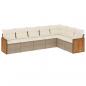 Preview: 7-tlg. Garten-Sofagarnitur mit Kissen Beige Poly Rattan