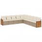 Preview: 9-tlg. Garten-Sofagarnitur mit Kissen Beige Poly Rattan