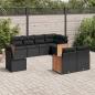 Preview: ARDEBO.de - 8-tlg. Garten-Sofagarnitur mit Kissen Schwarz Poly Rattan