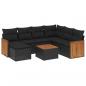 Preview: 8-tlg. Garten-Sofagarnitur mit Kissen Schwarz Poly Rattan