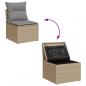 Preview: 5-tlg. Garten-Sofagarnitur mit Kissen Beige Poly Rattan