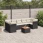 Preview: ARDEBO.de - 8-tlg. Garten-Sofagarnitur mit Kissen Schwarz Poly Rattan