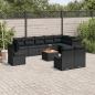 Preview: ARDEBO.de - 11-tlg. Garten-Sofagarnitur mit Kissen Schwarz Poly Rattan