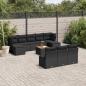 Preview: ARDEBO.de - 11-tlg. Garten-Sofagarnitur mit Kissen Schwarz Poly Rattan