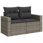 Preview: 7-tlg. Garten-Sofagarnitur mit Kissen Grau Poly Rattan