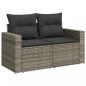 Preview: 6-tlg. Garten-Sofagarnitur mit Kissen Grau Poly Rattan