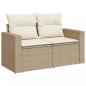 Preview: 9-tlg. Garten-Sofagarnitur mit Kissen Beige Poly Rattan