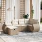 Preview: ARDEBO.de - 6-tlg. Garten-Sofagarnitur mit Kissen Beige Poly Rattan