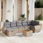 Preview: ARDEBO.de - 8-tlg. Garten-Sofagarnitur mit Kissen Beige Poly Rattan