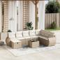 Preview: ARDEBO.de - 9-tlg. Garten-Sofagarnitur mit Kissen Beige Poly Rattan