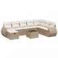 Preview: 9-tlg. Garten-Sofagarnitur mit Kissen Beige Poly Rattan