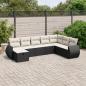 Preview: ARDEBO.de - 8-tlg. Garten-Sofagarnitur mit Kissen Schwarz Poly Rattan