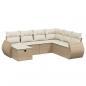 Preview: 7-tlg. Garten-Sofagarnitur mit Kissen Beige Poly Rattan