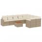 Preview: ARDEBO.de - 10-tlg. Garten-Sofagarnitur mit Kissen Beige Poly Rattan