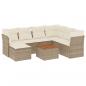 Preview: ARDEBO.de - 8-tlg. Garten-Sofagarnitur mit Kissen Beige Poly Rattan