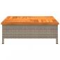 Preview: Gartentisch Grau 70x70x25 cm Rattan und Akazienholz