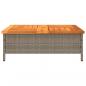 Preview: Gartentisch Grau 70x70x25 cm Rattan und Akazienholz