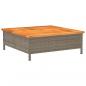 Preview: Gartentisch Grau 70x70x25 cm Rattan und Akazienholz