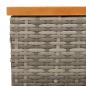 Preview: Gartentisch Grau 70x70x25 cm Rattan und Akazienholz