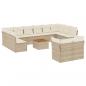 Preview: 13-tlg. Garten-Sofagarnitur mit Kissen Beige Poly Rattan