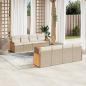 Preview: ARDEBO.de - 9-tlg. Garten-Sofagarnitur mit Kissen Beige Poly Rattan