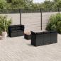 Preview: ARDEBO.de - 6-tlg. Garten-Sofagarnitur mit Kissen Schwarz Poly Rattan