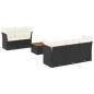 Preview: ARDEBO.de - 6-tlg. Garten-Sofagarnitur mit Kissen Schwarz Poly Rattan