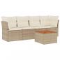 Preview: 5-tlg. Garten-Sofagarnitur mit Kissen Beige Poly Rattan