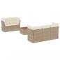 Preview: 6-tlg. Garten-Sofagarnitur mit Kissen Beige Poly Rattan