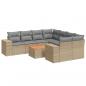 Preview: 9-tlg. Garten-Sofagarnitur mit Kissen Beige Poly Rattan