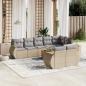 Preview: ARDEBO.de - 9-tlg. Garten-Sofagarnitur mit Kissen Beige Poly Rattan