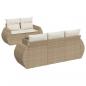 Preview: 6-tlg. Garten-Sofagarnitur mit Kissen Beige Poly Rattan