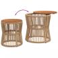 Preview: Garten-Beistelltische 2 Stk. mit Holzplatte Beige Poly Rattan