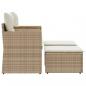 Preview: Gartensofa 2-Sitzer mit Hockern Beige Poly Rattan