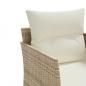 Preview: Gartensofa 2-Sitzer mit Hockern Beige Poly Rattan