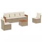 Preview: ARDEBO.de - 7-tlg. Garten-Sofagarnitur mit Kissen Beige Poly Rattan