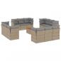 Preview: ARDEBO.de - 13-tlg. Garten-Sofagarnitur mit Kissen Beige Poly Rattan