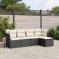 Preview: ARDEBO.de - 5-tlg. Garten-Sofagarnitur mit Kissen Schwarz Poly Rattan