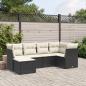 Preview: ARDEBO.de - 6-tlg. Garten-Sofagarnitur mit Kissen Schwarz Poly Rattan